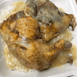 Baked Chicken with Rice and Gravy